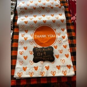 Orange Heart poly mailers 13x9